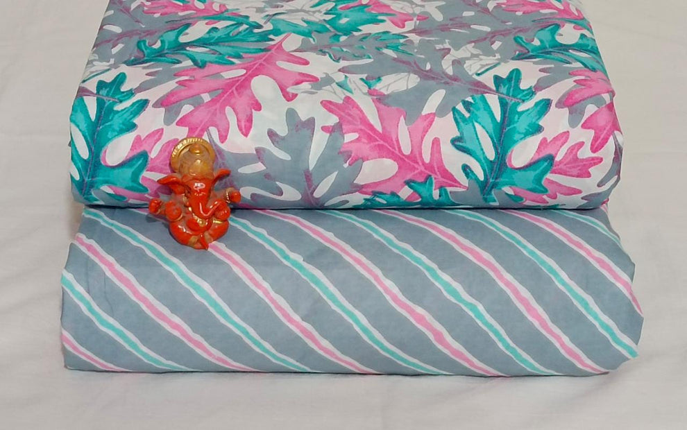 Pure cotton top and bottom set (2.5 mtr top, 2.5 mtr bottom)