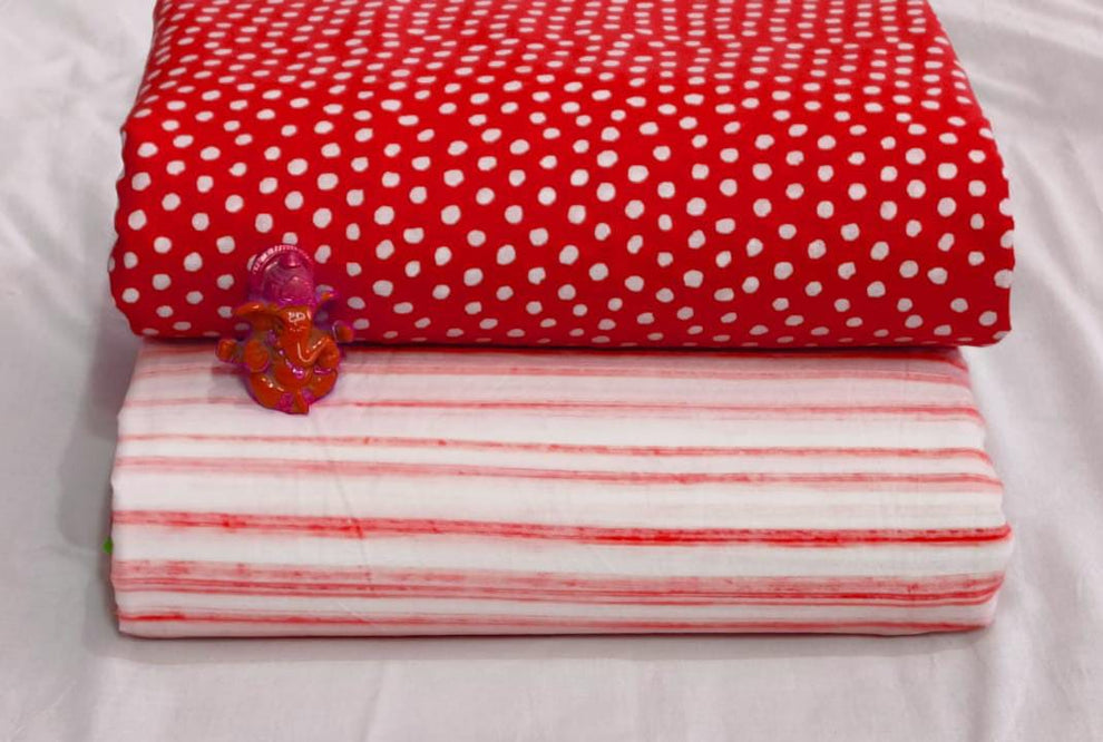 Pure cotton top and bottom set (2.5 mtr top, 2.5 mtr bottom)
