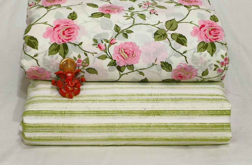 Pure cotton top and bottom set (2.5 mtr top, 2.5 mtr bottom)