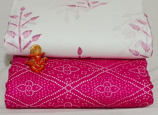 Pure cotton top and bottom set (2.5 mtr top, 2.5 mtr bottom)