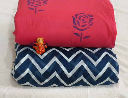 Pure cotton top and bottom set (2.5 mtr top, 2.5 mtr bottom)