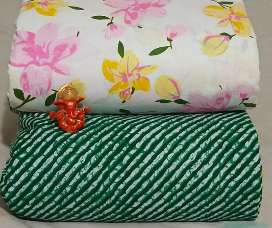 Pure cotton top and bottom set (2.5 mtr top, 2.5 mtr bottom)