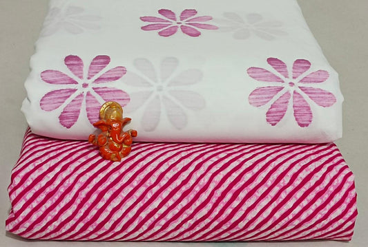 Pure cotton top and bottom set (2.5 mtr top, 2.5 mtr bottom)