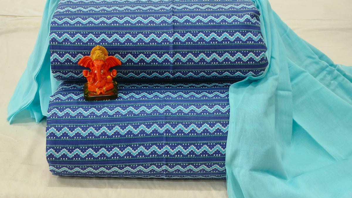 Pure cotton top and bottom set with Cotton Dupatta (2.50 mtr top, 2.50 mtr bottom , 2.50 mtr Dupatta)