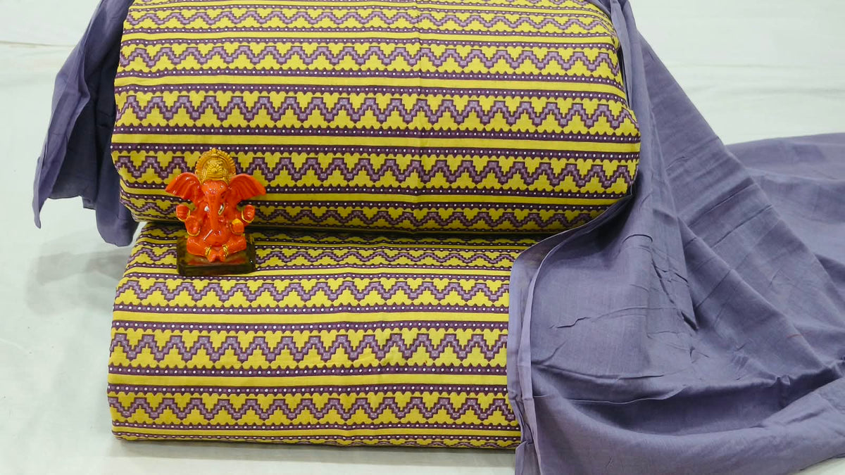 Pure cotton top and bottom set with Cotton Dupatta (2.50 mtr top, 2.50 mtr bottom , 2.50 mtr Dupatta)
