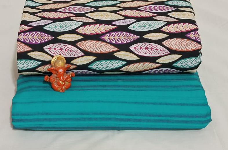 Pure cotton top and bottom set (2.5 mtr top, 2.5 mtr bottom)