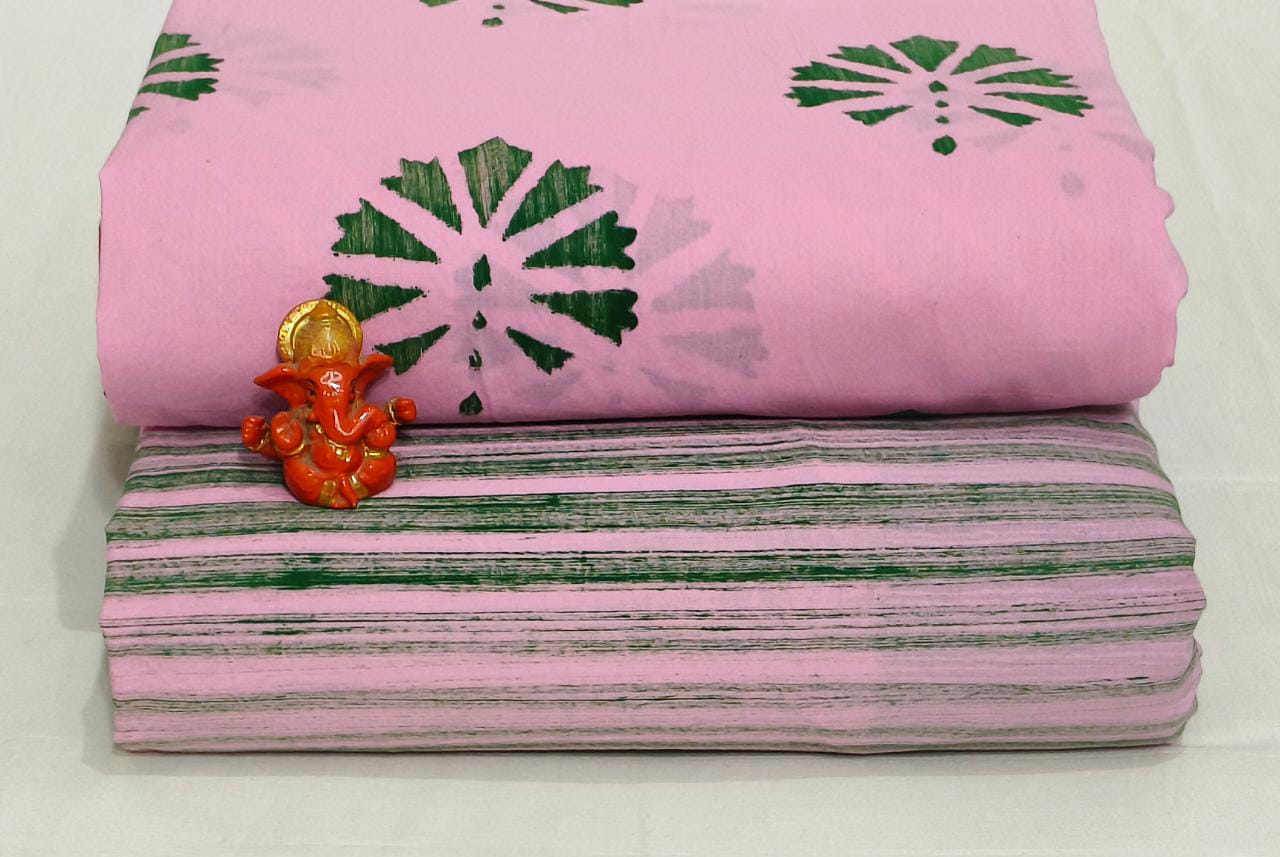 Pure cotton top and bottom set (2.5 mtr top, 2.5 mtr bottom)