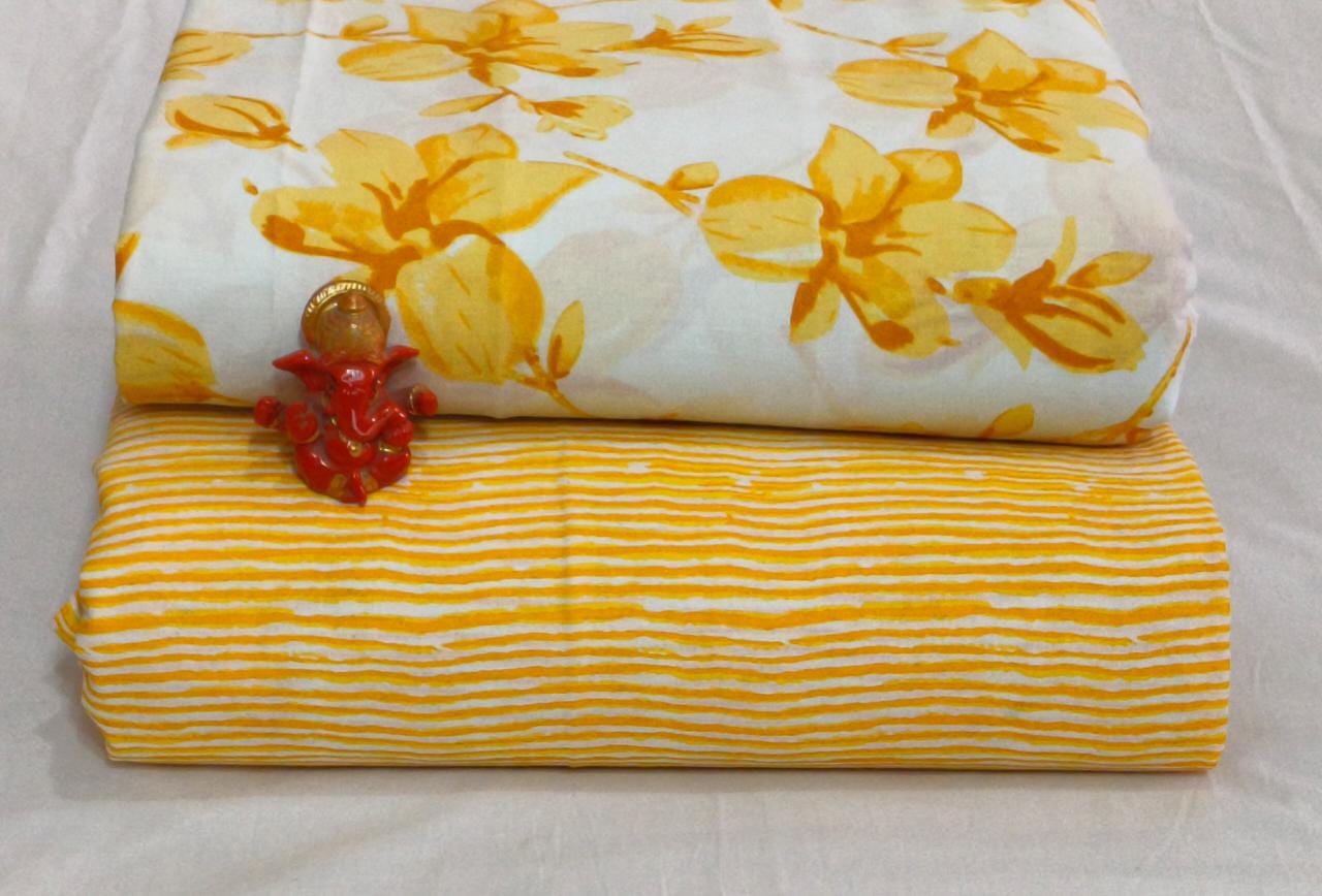 Pure cotton top and bottom set (2.5 mtr top, 2.5 mtr bottom)