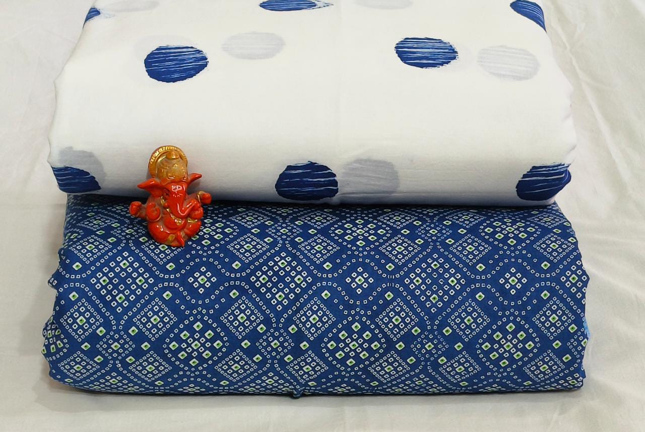 Pure cotton top and bottom set (2.5 mtr top, 2.5 mtr bottom)