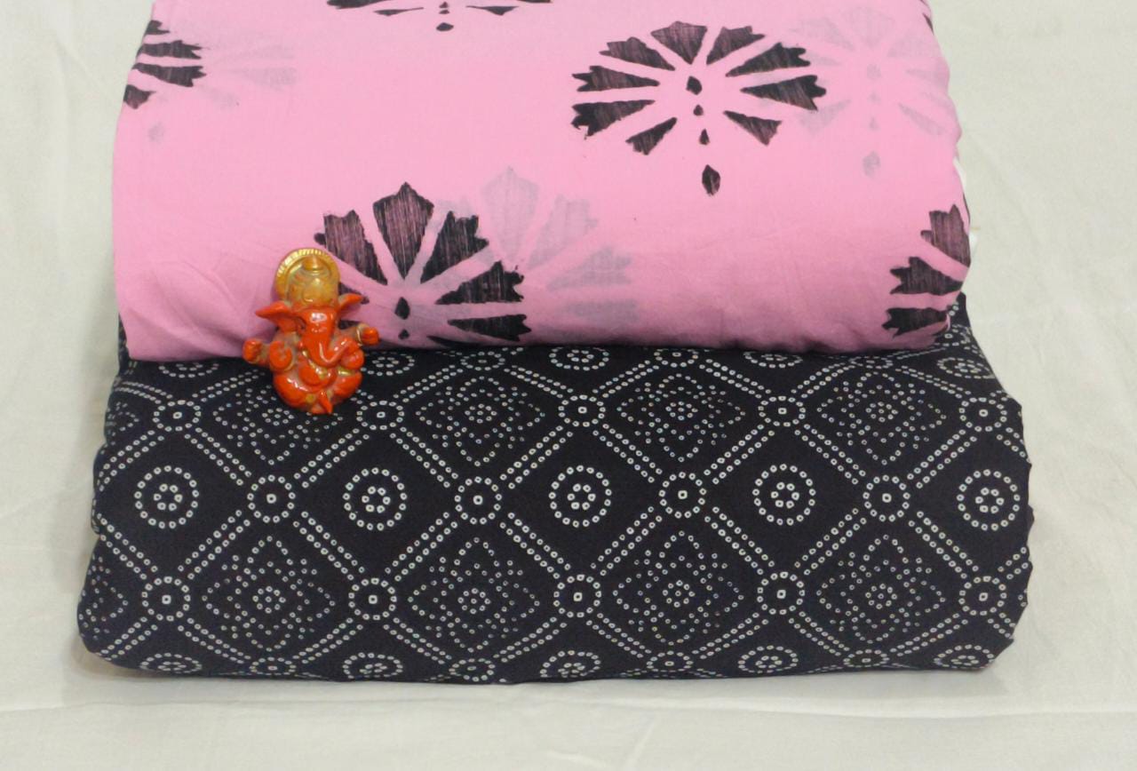 Pure cotton top and bottom set (2.5 mtr top, 2.5 mtr bottom)