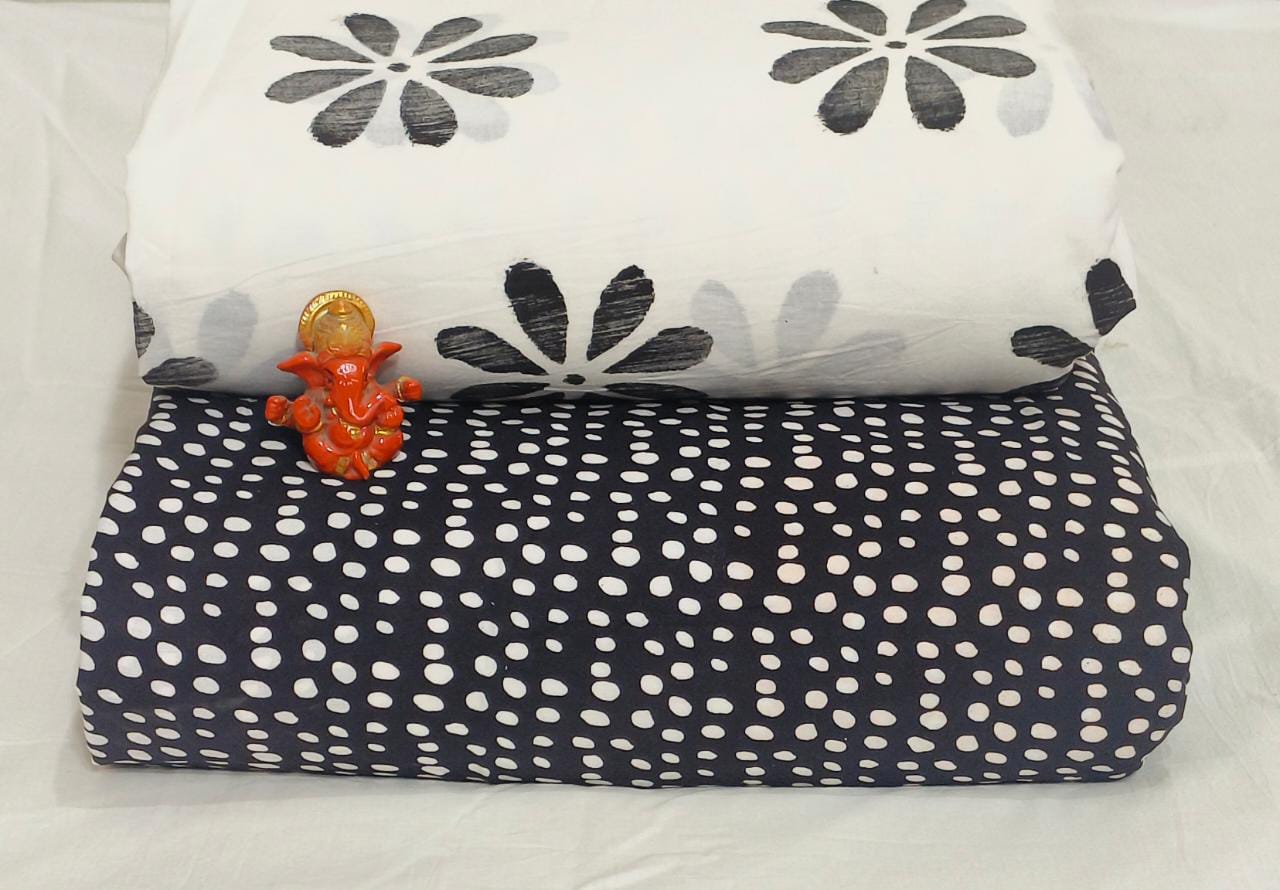 Pure cotton top and bottom set (2.5 mtr top, 2.5 mtr bottom)