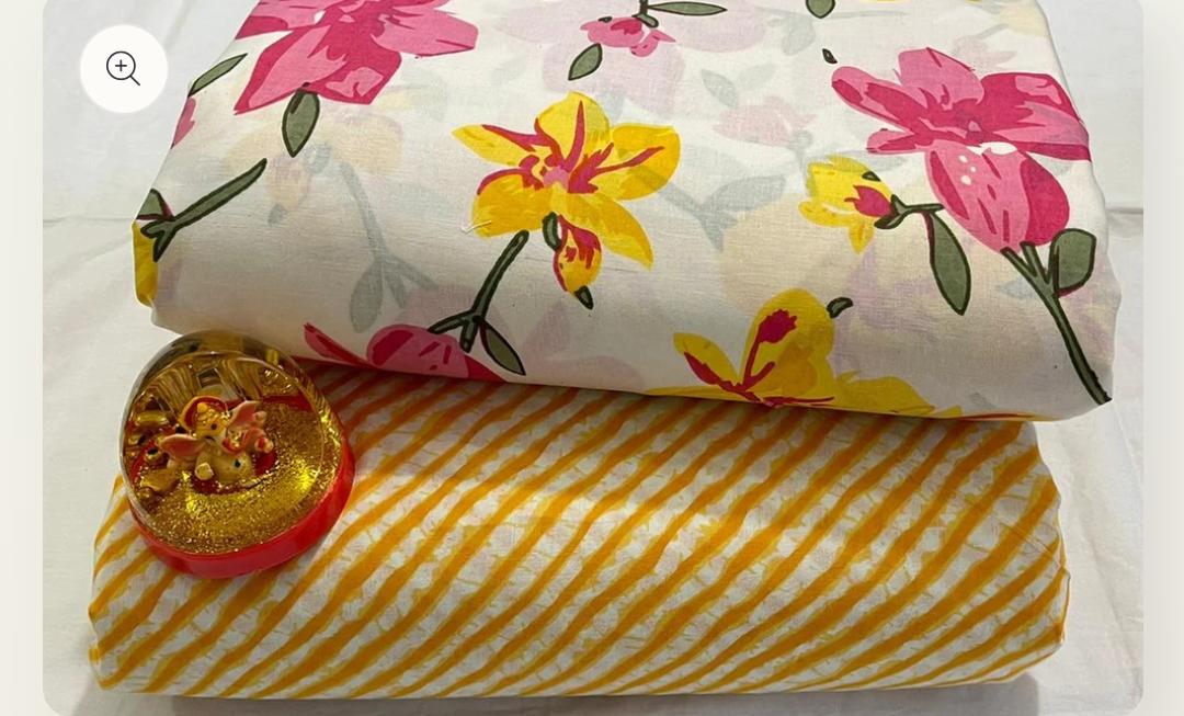 Pure cotton top and bottom set (2.5 mtr top, 2.5 mtr bottom)
