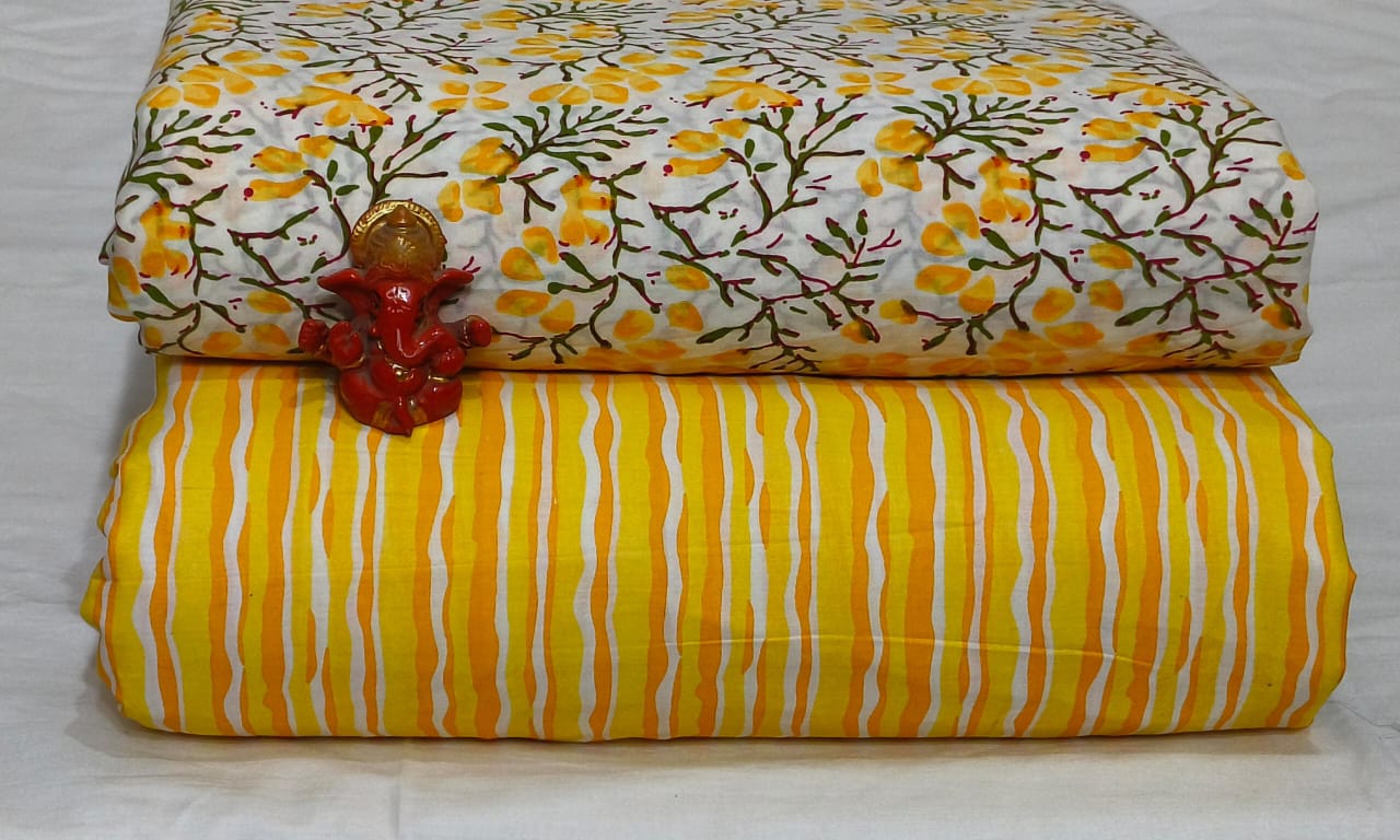 Pure cotton top and bottom set (2.5 mtr top, 2.5 mtr bottom)