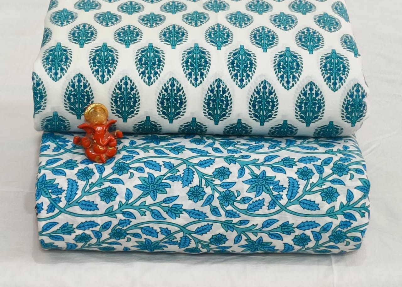 Pure cotton top and bottom set (2.5 mtr top, 2.5 mtr bottom)