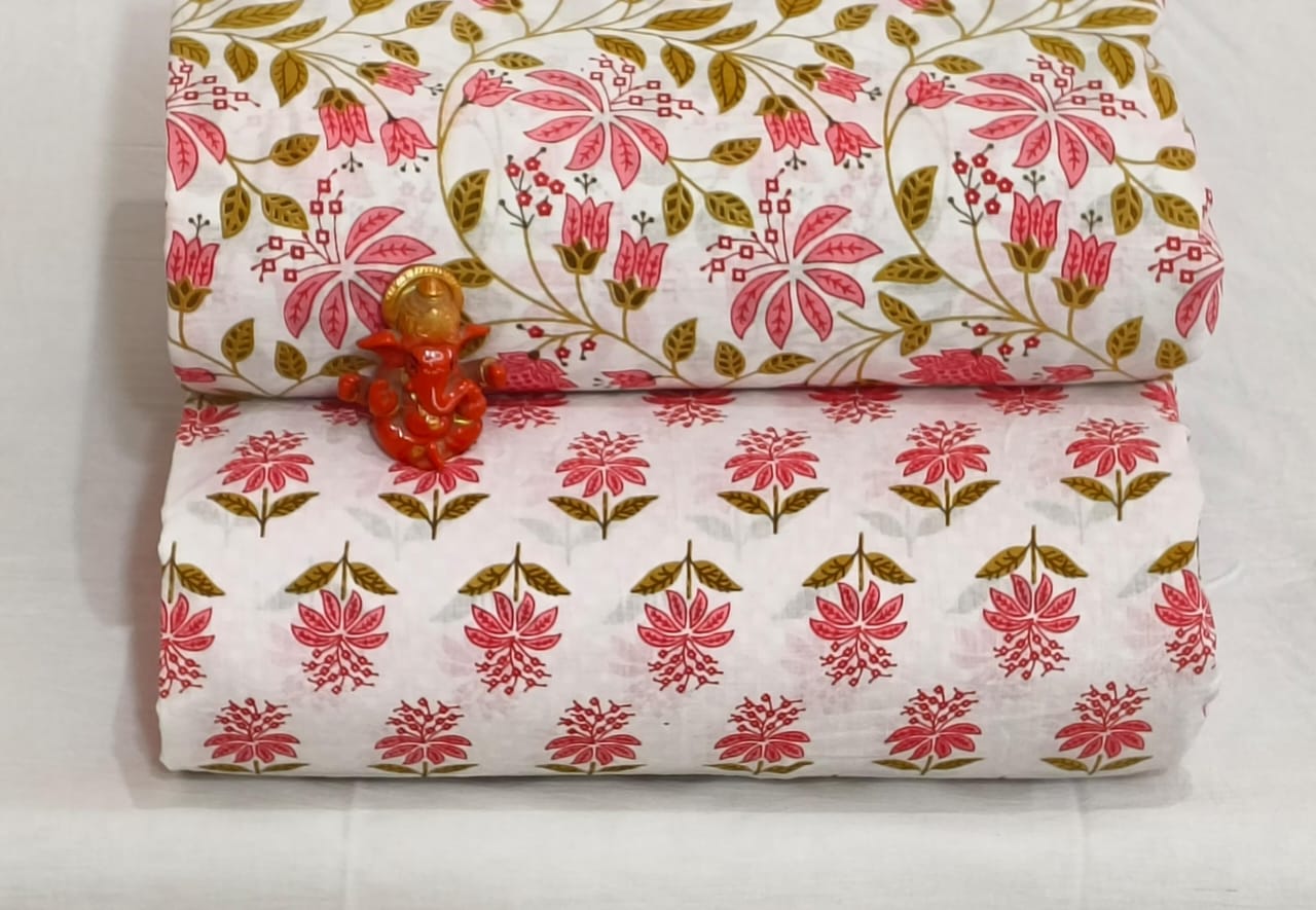 Pure cotton top and bottom set (2.5 mtr top, 2.5 mtr bottom)