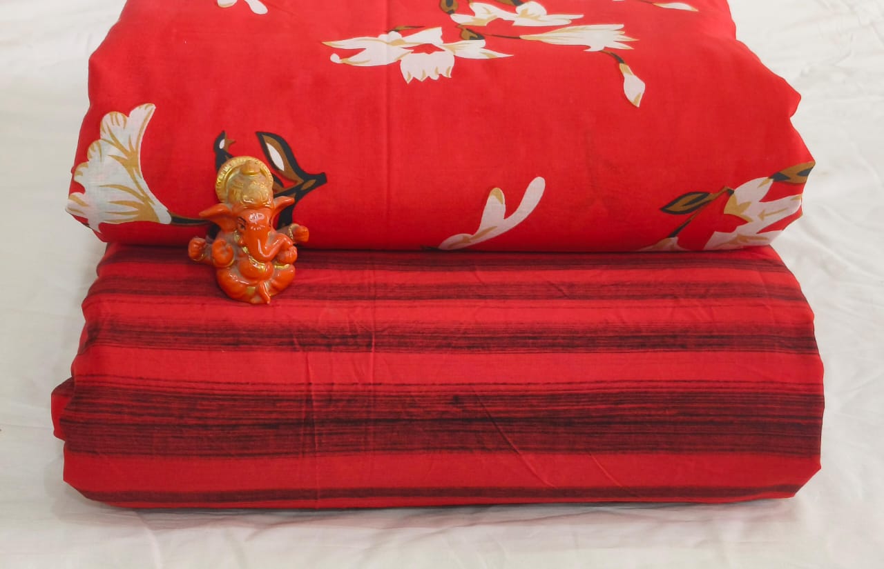 Pure cotton top and bottom set (2.5 mtr top, 2.5 mtr bottom)