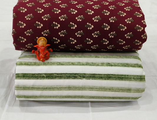 Pure cotton top and bottom set (2.5 mtr top, 2.5 mtr bottom)