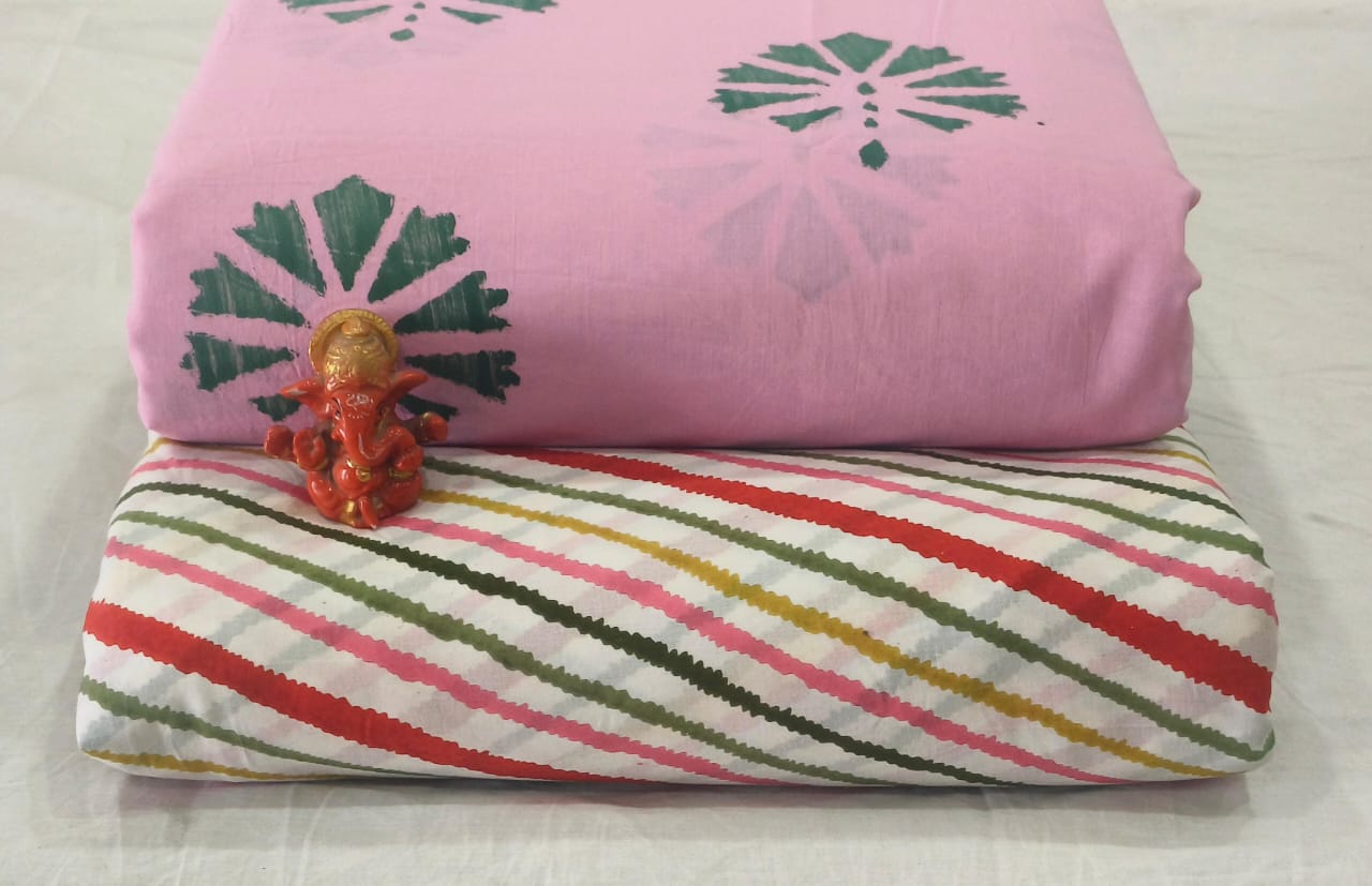 Pure cotton top and bottom set (2.5 mtr top, 2.5 mtr bottom)