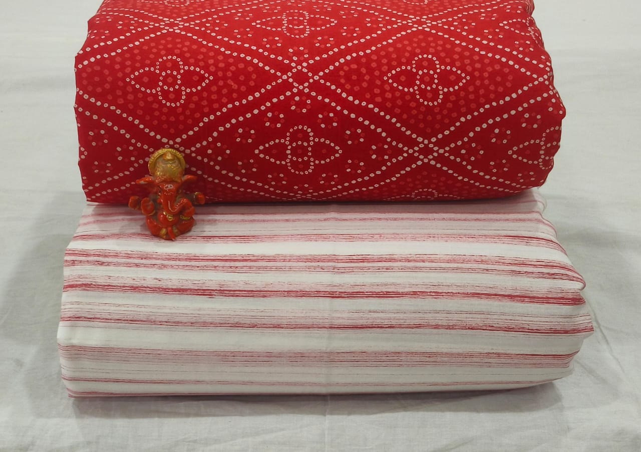 Pure cotton top and bottom set (2.5 mtr top, 2.5 mtr bottom)