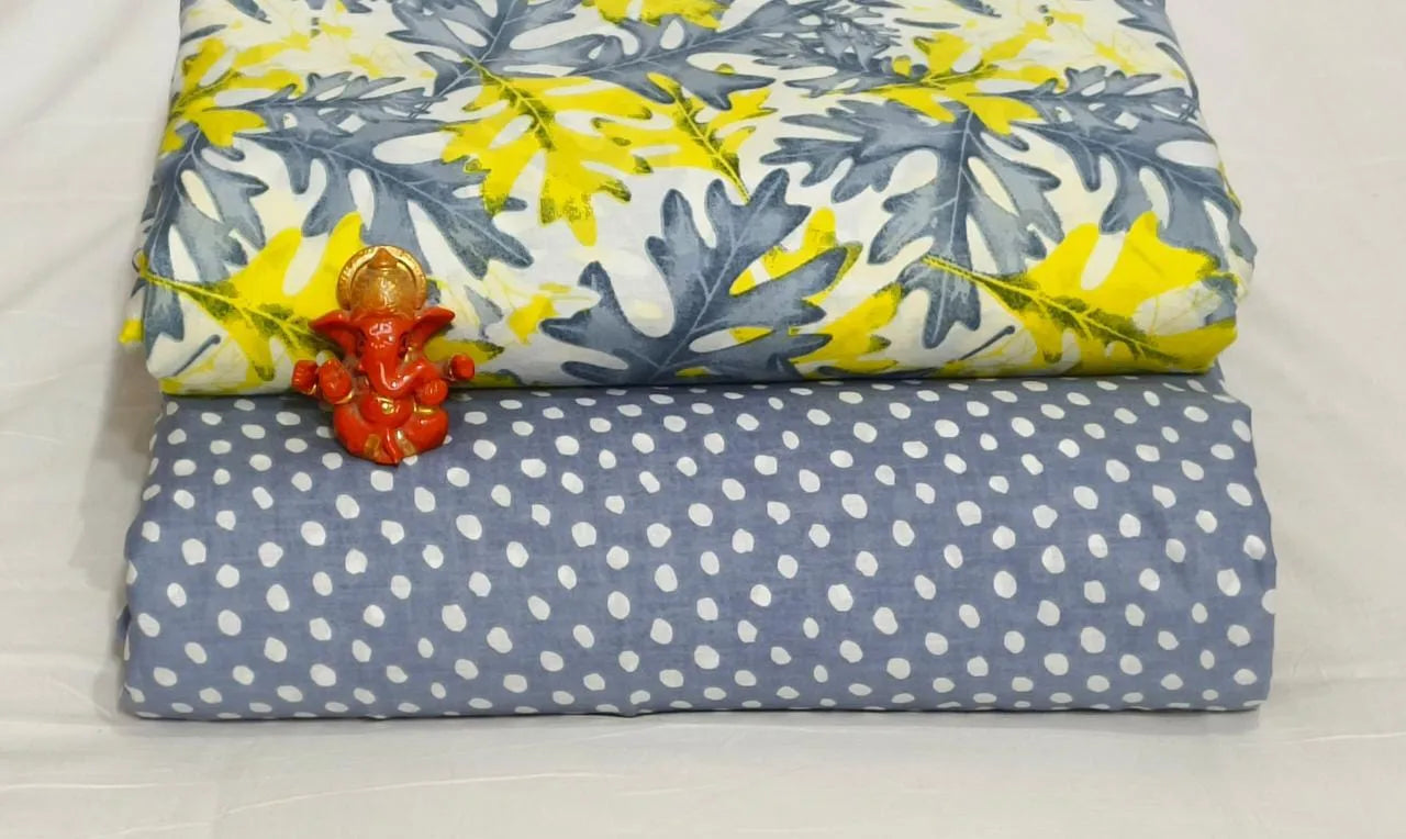 Pure cotton top and bottom set (2.5 mtr top, 2.5 mtr bottom)