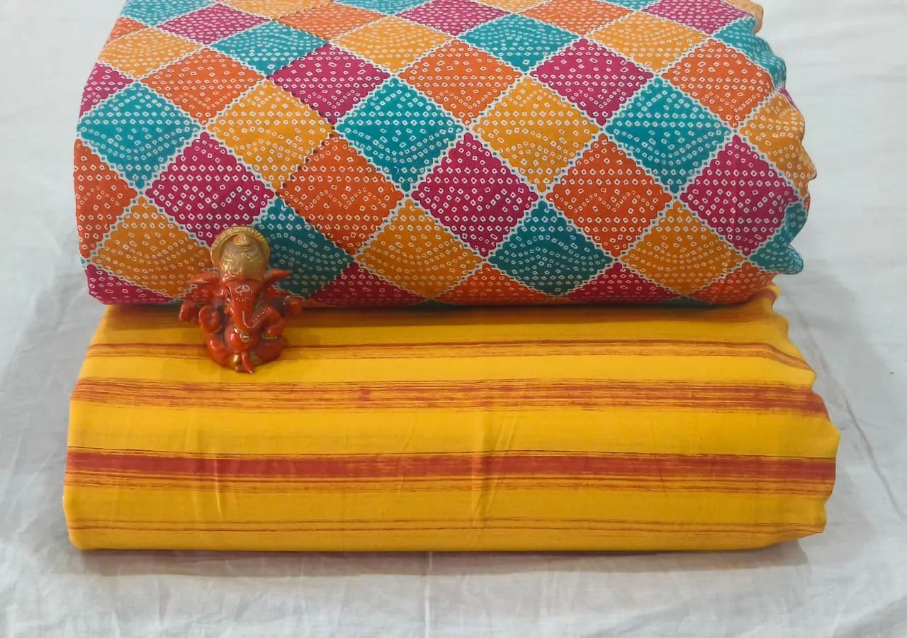 Pure cotton top and bottom set (2.5 mtr top, 2.5 mtr bottom)