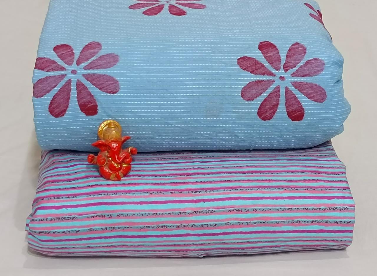 Pure cotton top and bottom set (2.5 mtr top, 2.5 mtr bottom)