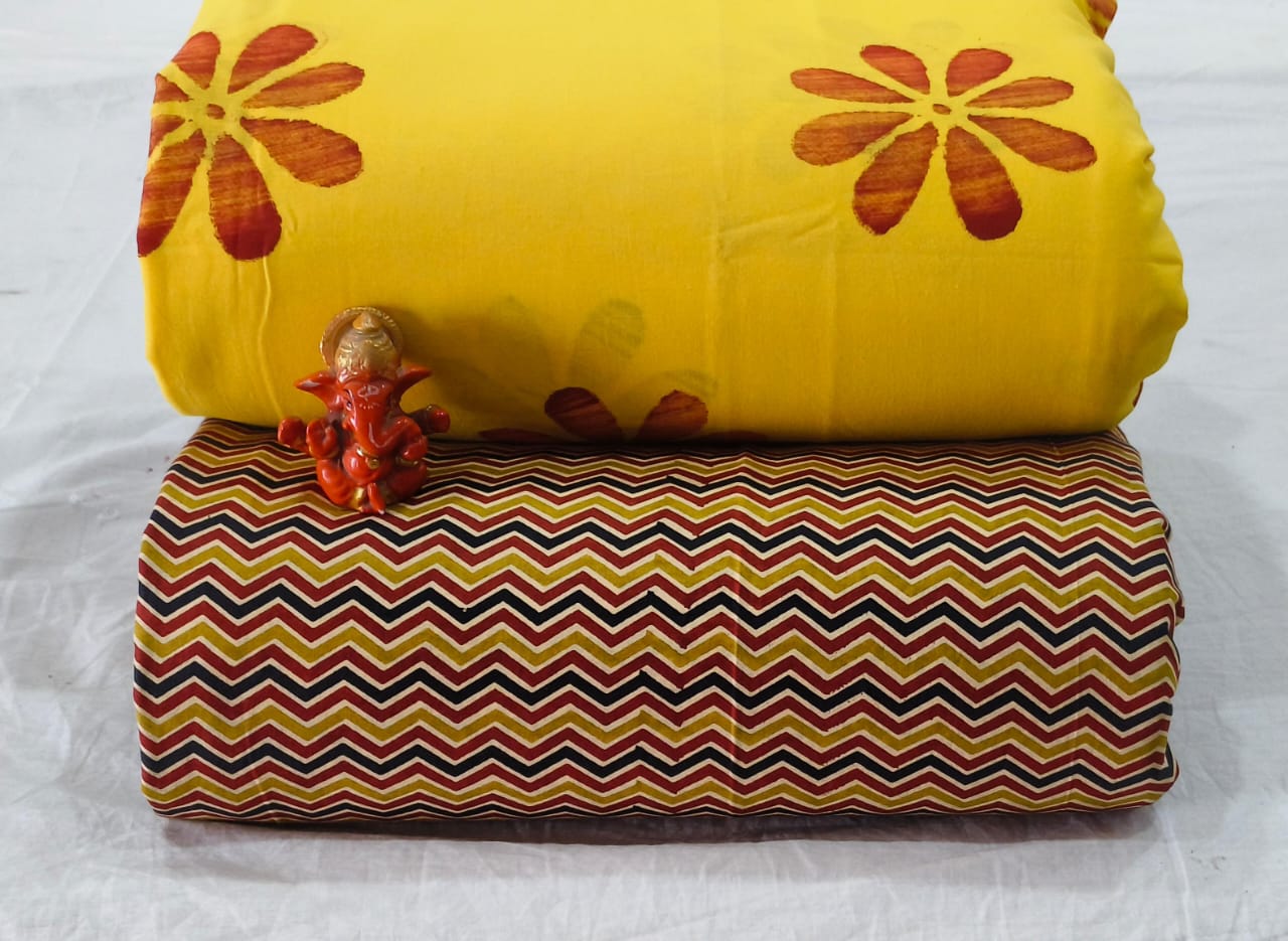 Pure cotton top and bottom set (2.5 mtr top, 2.5 mtr bottom)