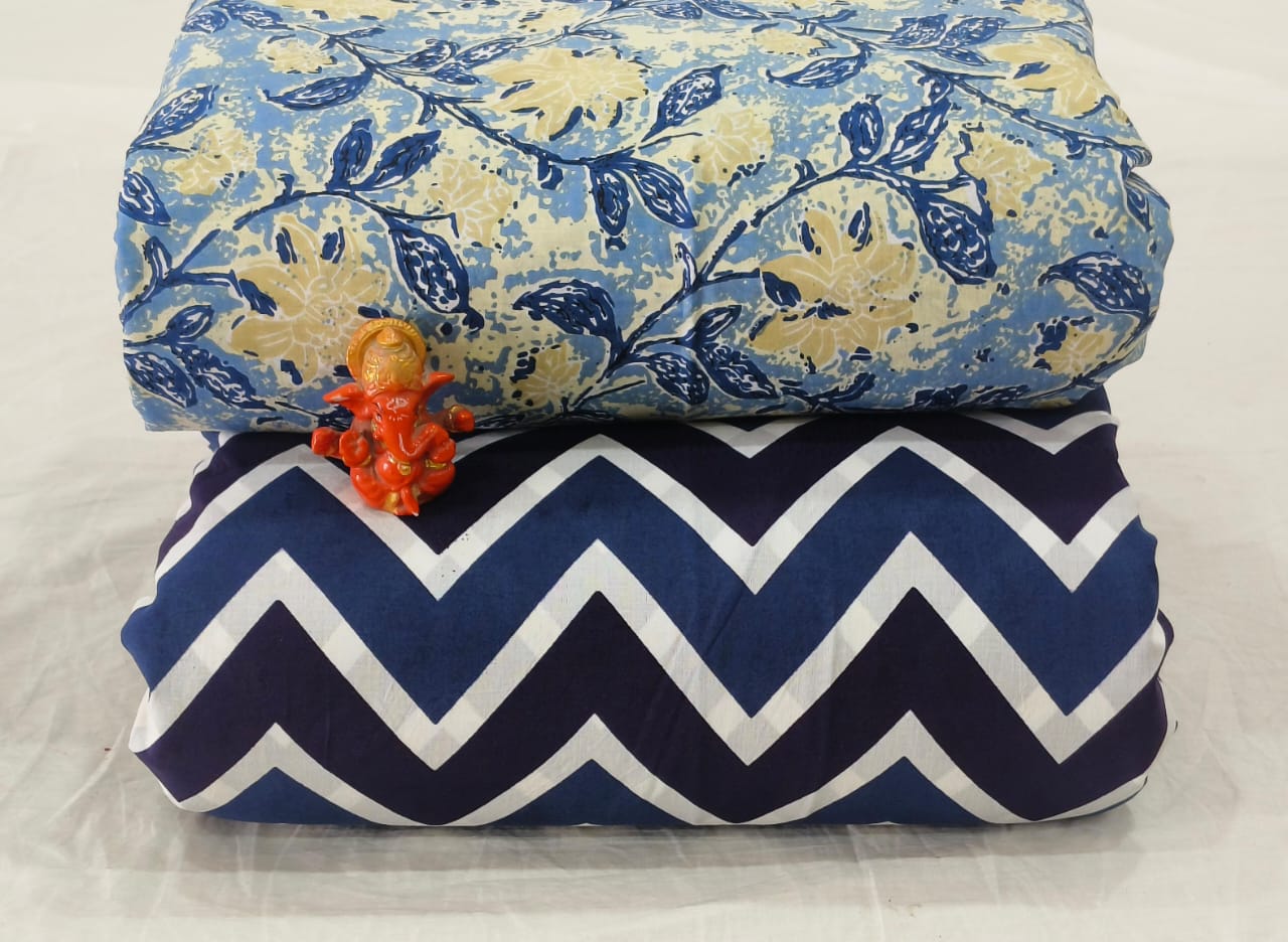 Pure cotton top and bottom set (2.5 mtr top, 2.5 mtr bottom)