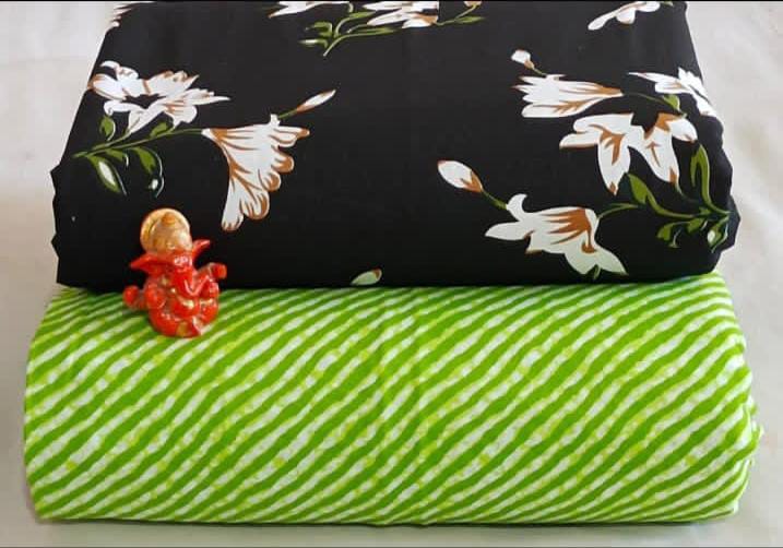 Pure cotton top and bottom set (2.5 mtr top, 2.5 mtr bottom)