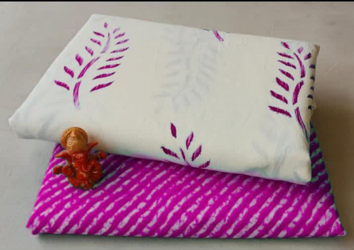 Pure cotton top and bottom set (2.5 mtr top, 2.5 mtr bottom)