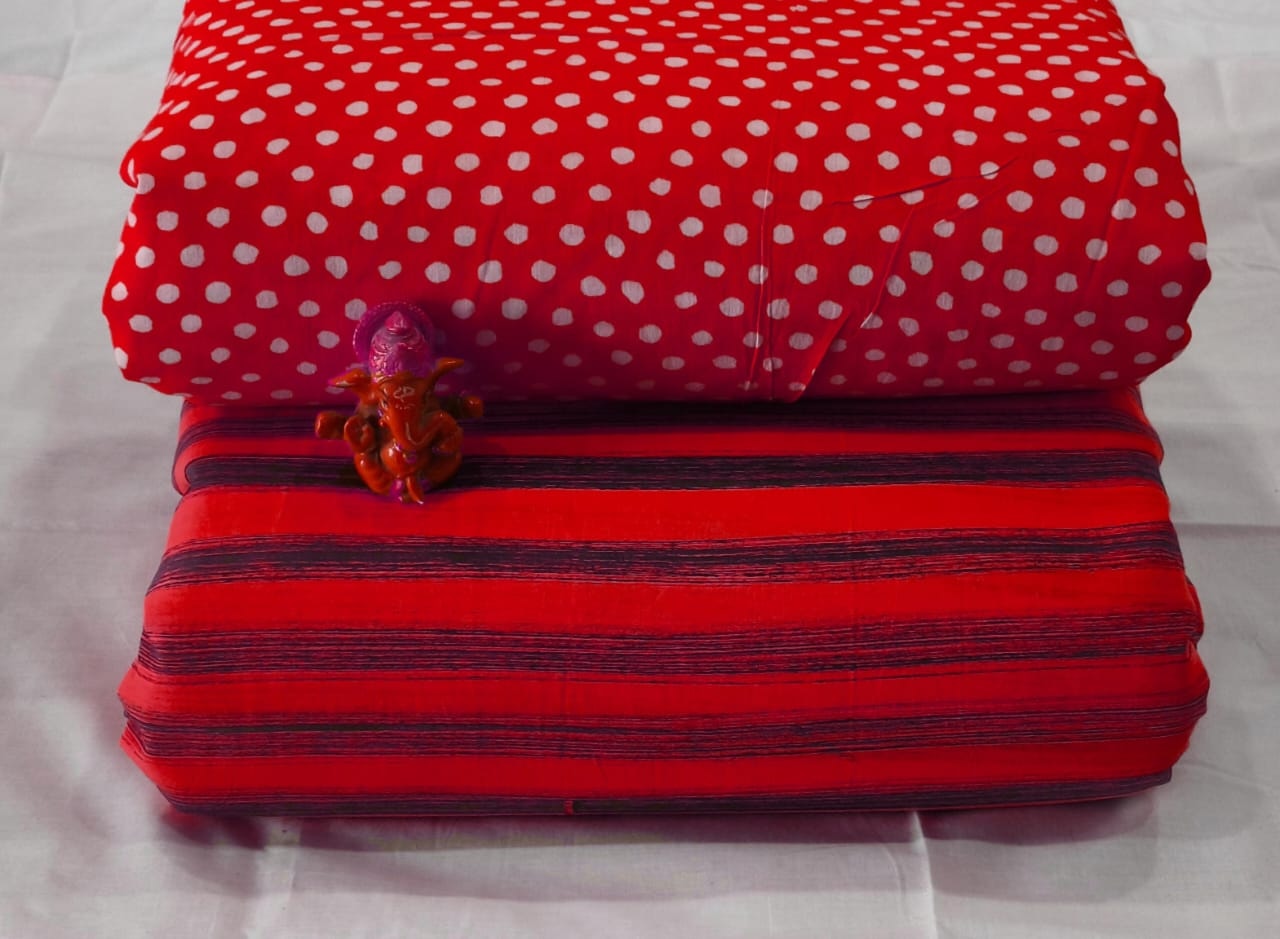 Pure cotton top and bottom set (2.5 mtr top, 2.5 mtr bottom)