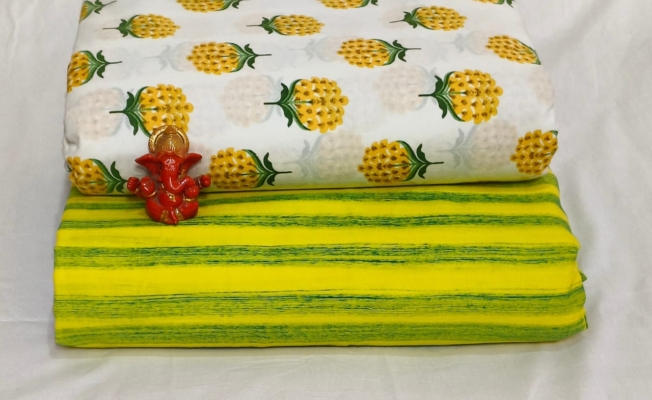 Pure cotton top and bottom set (2.5 mtr top, 2.5 mtr bottom)