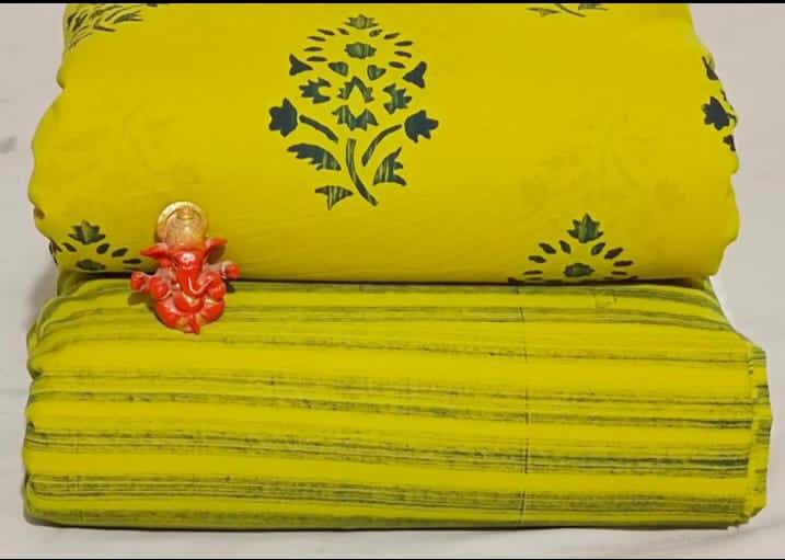 Pure cotton top and bottom set (2.5 mtr top, 2.5 mtr bottom)