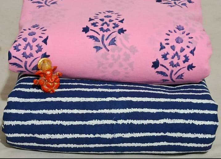 Pure cotton top and bottom set (2.5 mtr top, 2.5 mtr bottom)