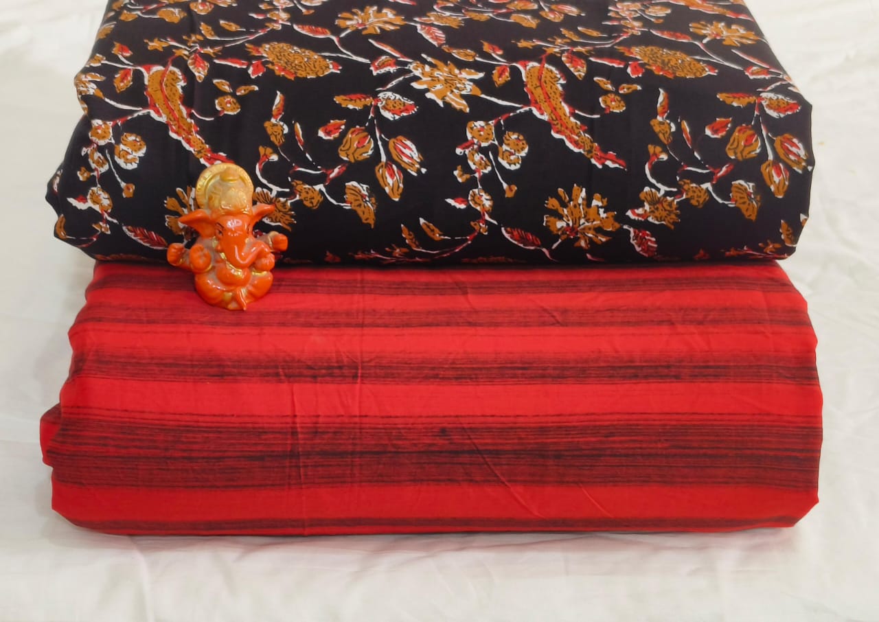 Pure cotton top and bottom set (2.5 mtr top, 2.5 mtr bottom)