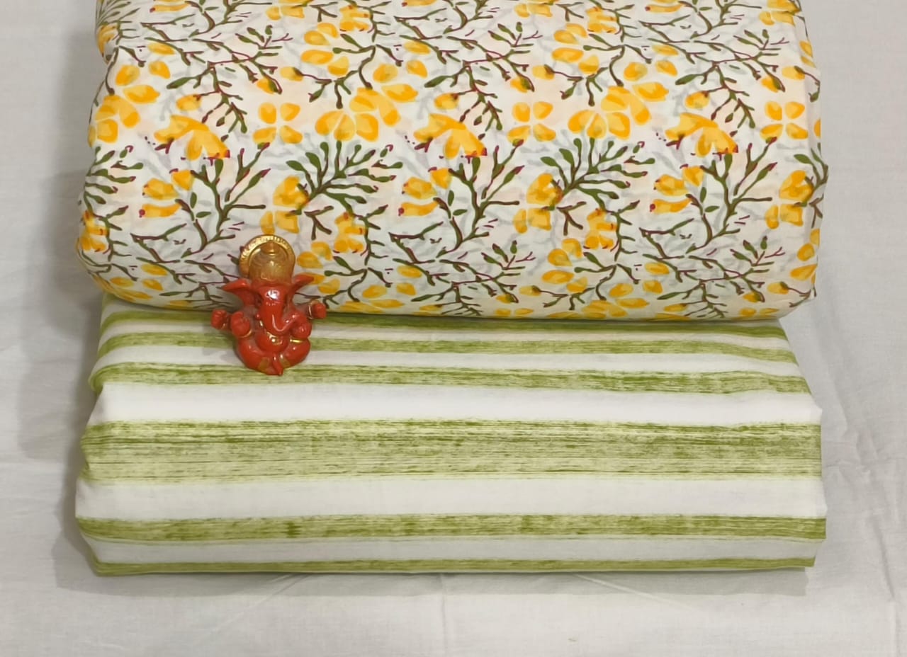 Pure cotton top and bottom set (2.5 mtr top, 2.5 mtr bottom)