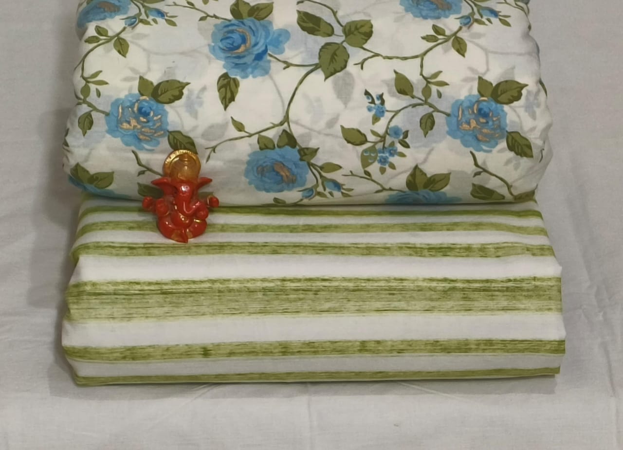 Pure cotton top and bottom set (2.5 mtr top, 2.5 mtr bottom)