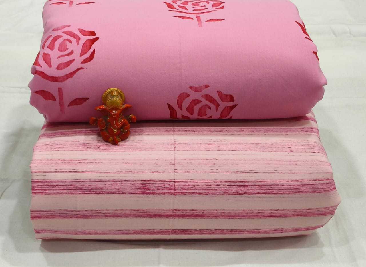 Pure cotton top and bottom set (2.5 mtr top, 2.5 mtr bottom)