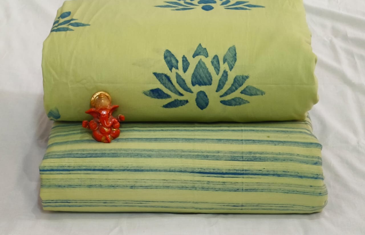 Pure cotton top and bottom set (2.5 mtr top, 2.5 mtr bottom)