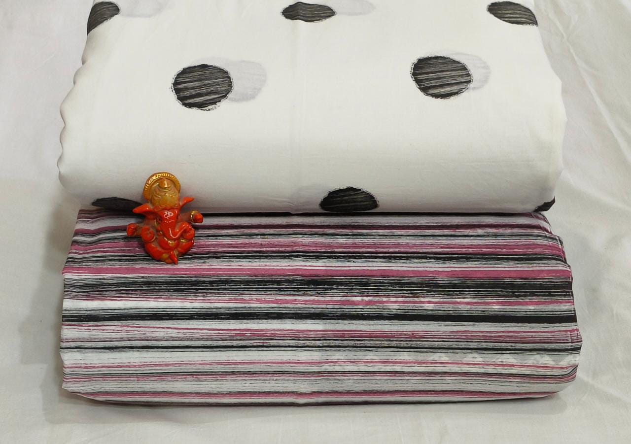 Pure cotton top and bottom set (2.5 mtr top, 2.5 mtr bottom)