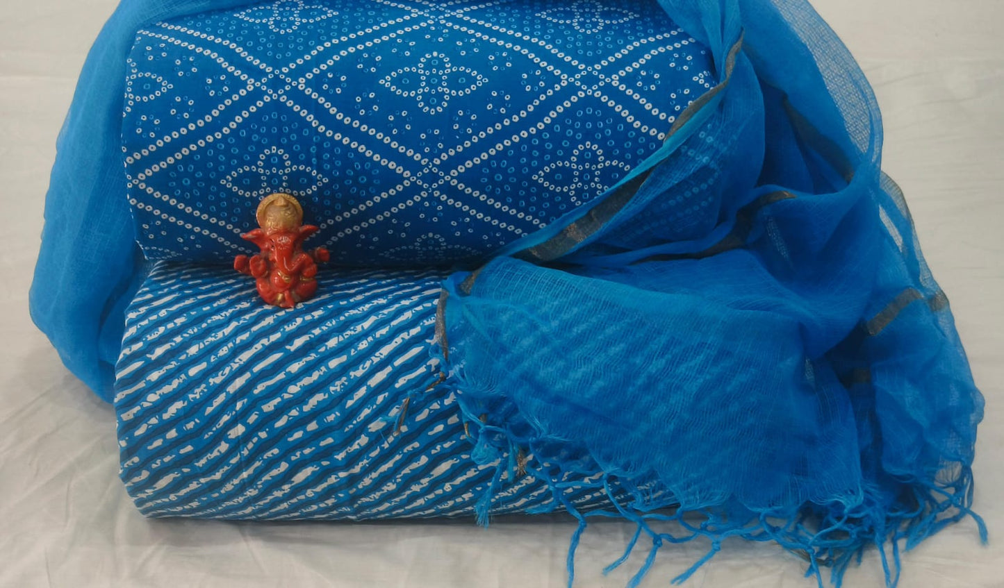 Pure cotton top and bottom set with Kota Doriya Dupatta (2.50 mtr top, 2.50 mtr bottom , 2.50 mtr Dupatta)