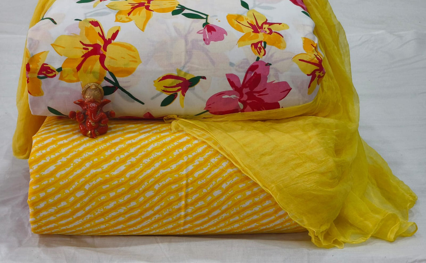 Pure cotton top and bottom set with Cotton Dupatta (2.50 mtr top, 2.50 mtr bottom , 2.50 mtr Dupatta)