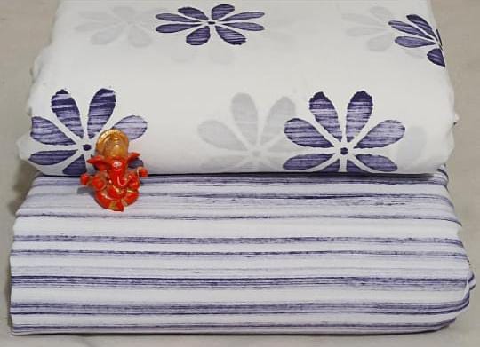 Pure cotton top and bottom set (2.5 mtr top, 2.5 mtr bottom)