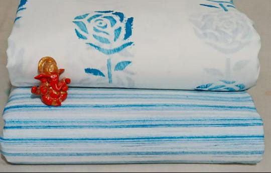 Pure cotton top and bottom set (2.5 mtr top, 2.5 mtr bottom)