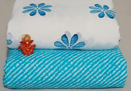 Pure cotton top and bottom set (2.5 mtr top, 2.5 mtr bottom)