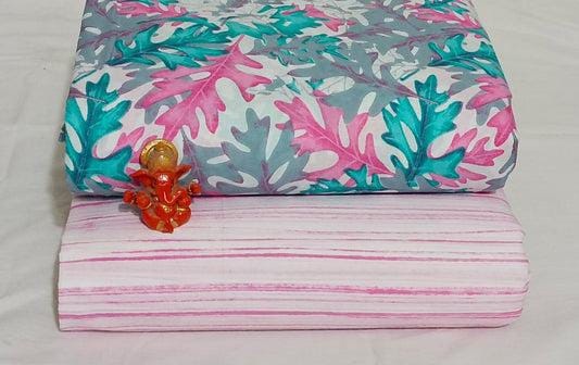 Pure cotton top and bottom set (2.5 mtr top, 2.5 mtr bottom)