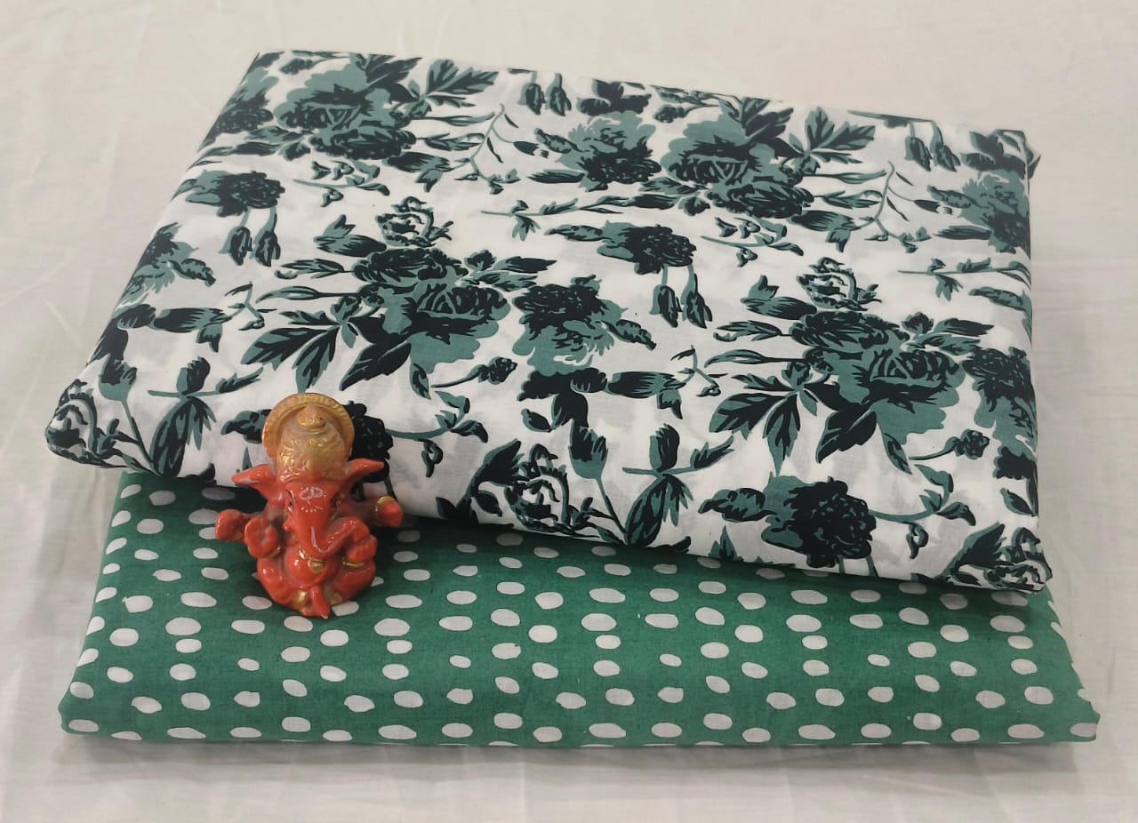 Pure cotton top and bottom set (2.5 mtr top, 2.5 mtr bottom)