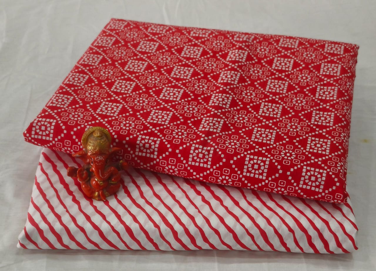 Pure cotton top and bottom set (2.5 mtr top, 2.5 mtr bottom)