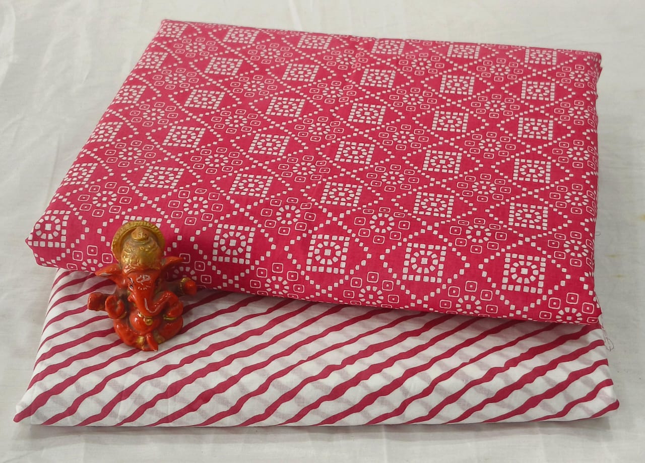 Pure cotton top and bottom set (2.5 mtr top, 2.5 mtr bottom)