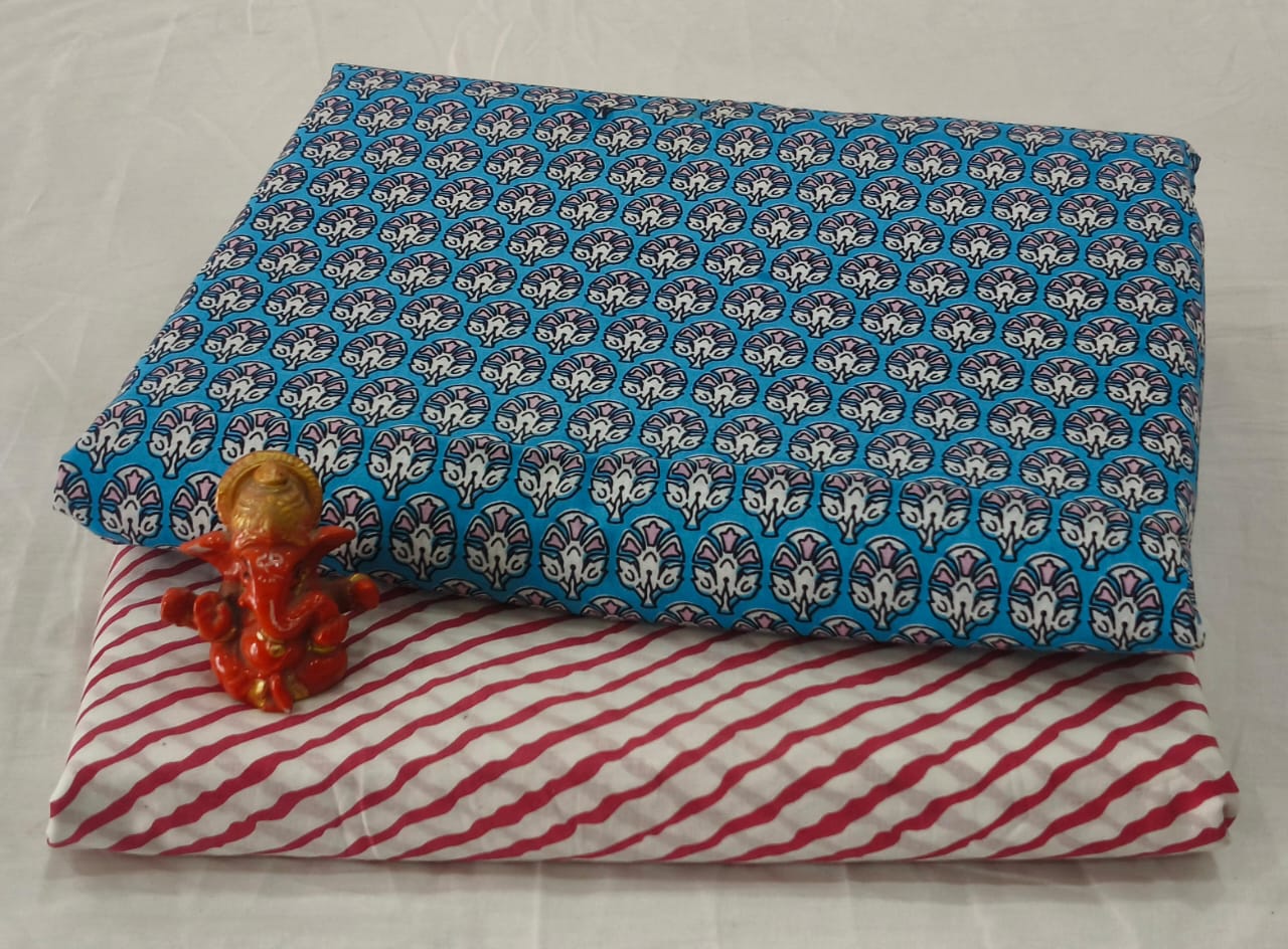 Pure cotton top and bottom set (2.5 mtr top, 2.5 mtr bottom)